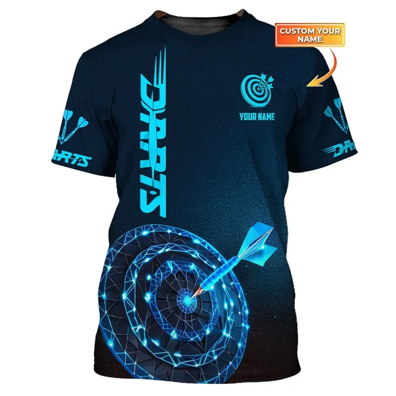 

3D Printed Flame Darts T Shirt For Men Women Cool Dart Plate Pattern T-Shirts Customized Short Sleeve O-Neck Street Loose Tees