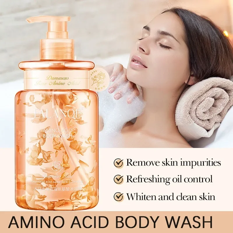 500ml Rose Aino Acid Body Wash Skin Long Lasting Fragrance Moisturizing Skin Beautifying Bath Lotion Body Care Shower Gels