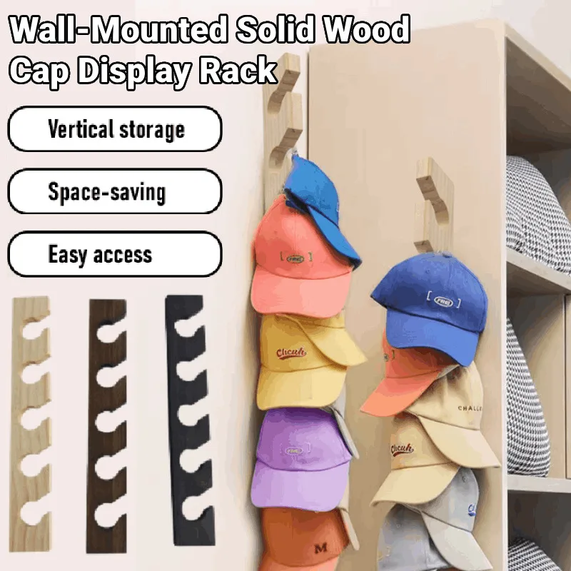 

American solid wood nailfree durable display rack for wall hanging coat hooks