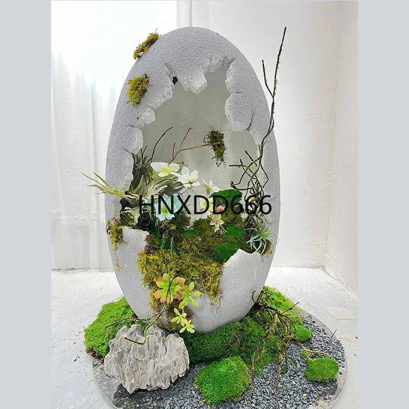 

Creative dinosaur eggshell floor ornament bubble carving hollow vase