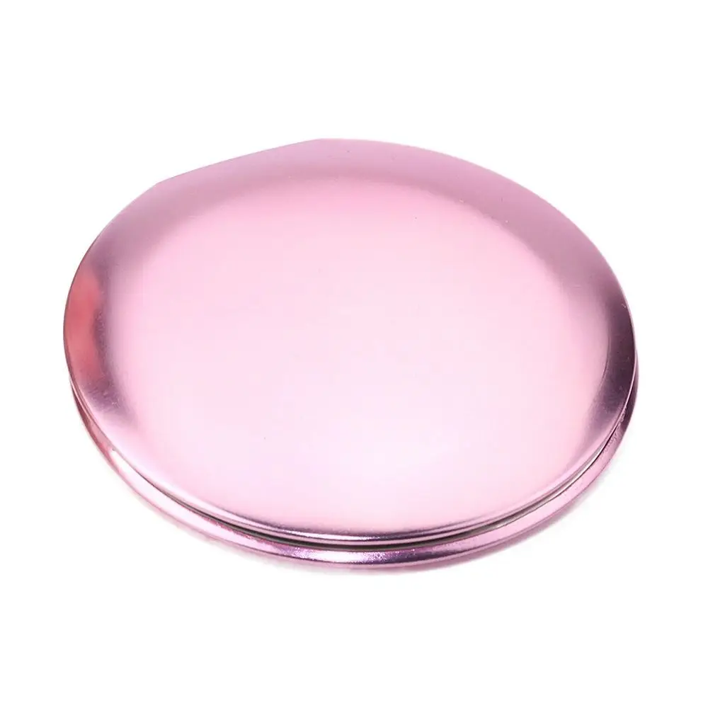 Cute Folding Makeup Mirror Round Mini Pocket Mirror Solid Color Retro Cosmetics Mirror