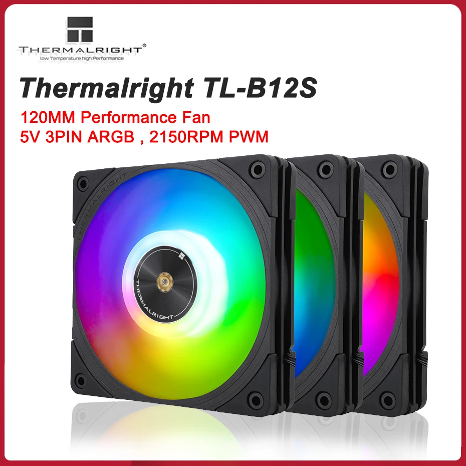 

Thermalright TL-B12S Black 120MM PC Case Fan 5V 3PIN ARGB Mute Fan 4pin PWM Adjust Speed CPU Cooler Fan