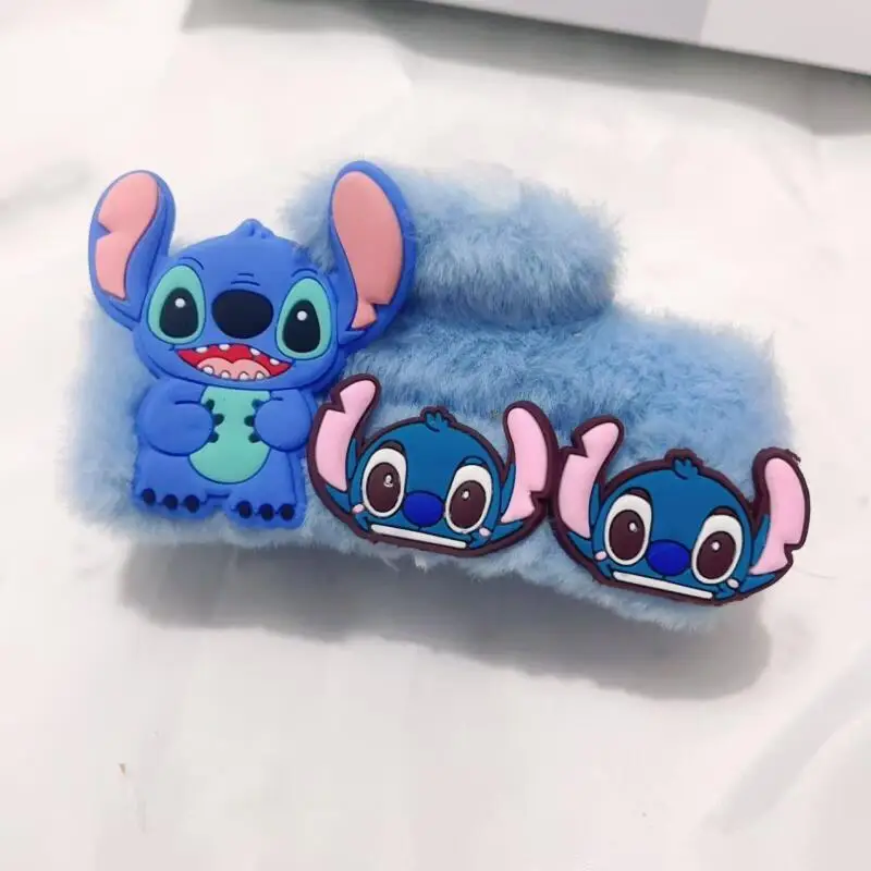 

Disney Lilo&stitch Stitch Cartoon Plush Hair Clip Square Sharks Gripping Clip Back Head Hair Clip Soft Headwear Christmas Gift