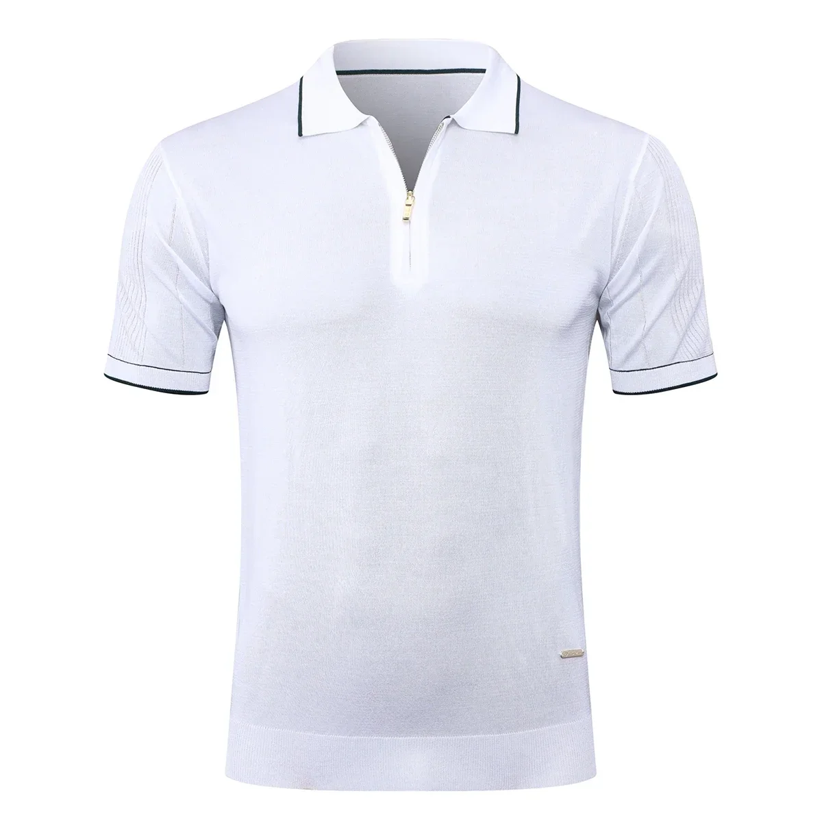 2025 DIKU Polo Shirt Silk Men 2025 New Fashion Embroidery Elastic Short Sleeve Comfortable Quality Big Size M-5XL