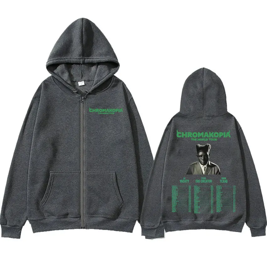 Tyler The Creator Chromakopia The Would Tour Zipper Hoodies Men Y2k Fashion Design Jacket Sweatshirt Unisex Casual Zip Up Hoodie