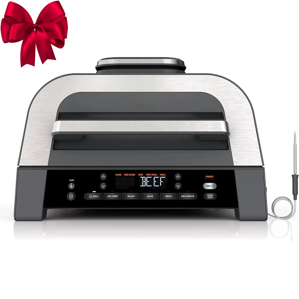 

Smart Indoor Grill & Air Fryer 2nd Gen. Precise Cooking with Probe. Grill, Bake, Roast. Easy Meals. Perfect for Kitchen Lovers.