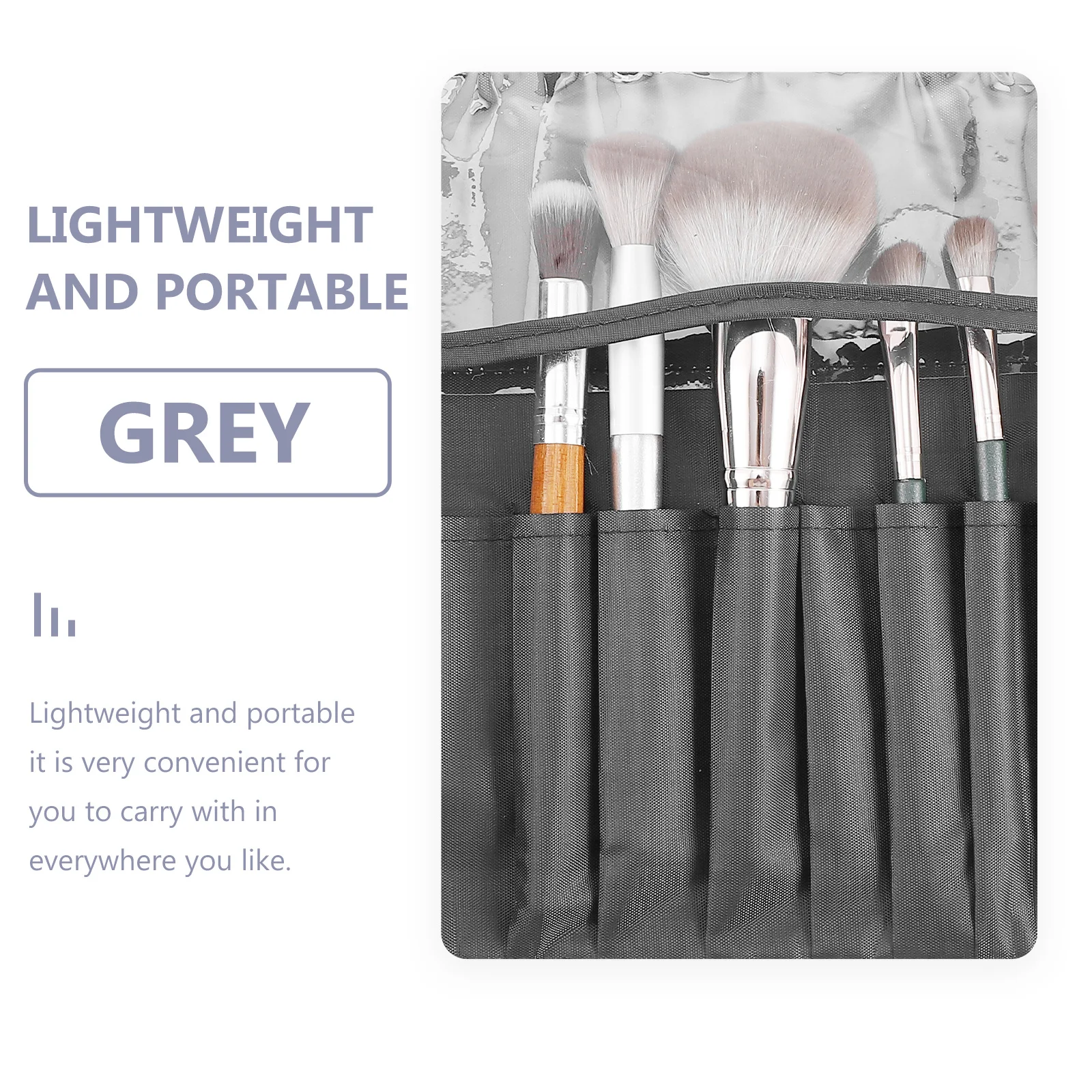 

Makeup Brush Storage Pouch Smooth Zippers Strong Stitching Lightweight Size for Travel Organizer Bag Folding