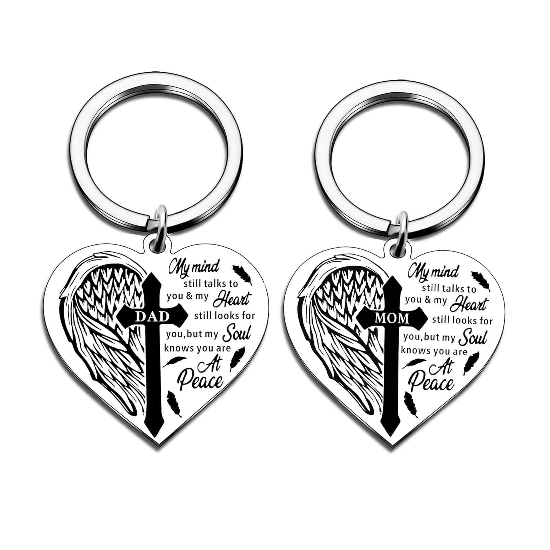 Memorial Gifts For Loss Of Mom Dad Bereavement Sympathy Gifts For Loss Of Mother Father Stainless Steel Memorial Keychain Gift