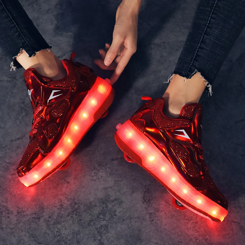 Roller Skates Sneakers Children Boys Girls Kids 2 Wheels Boots 2022 Gift Outdoor Sports Game Fashion Casual Led Lighted Shoes