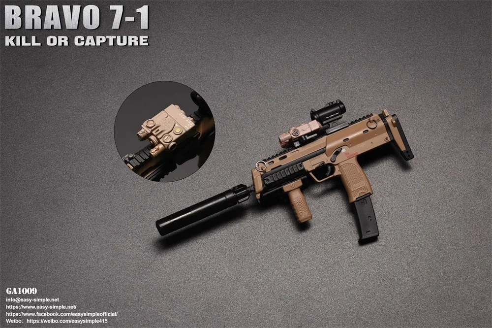 For Sale 1/6 Easy&Simple Call Man the Duty Soap Figure MP7A1 Mini Toys Weapons Model PVC Material Not Real ES GA1009 For 12"