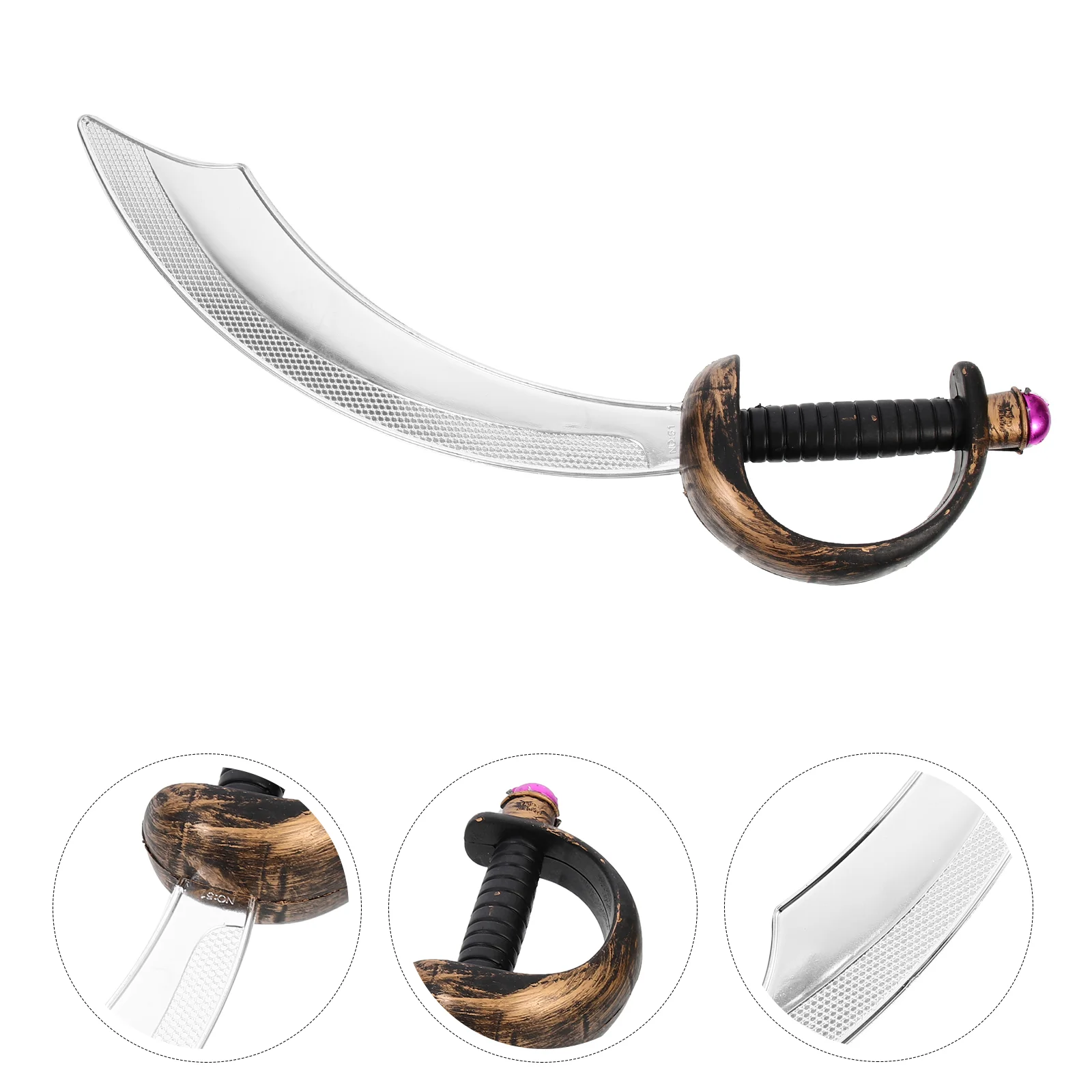 

Pirate Knife Toy Stage Performance Sword Silver Halloween Cosplay Prop Child