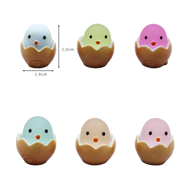 2Pcs Glow Broken Shell Chicken DIY Mobile Phone Chain Key Chain Pendant Creative Ornaments Accessories