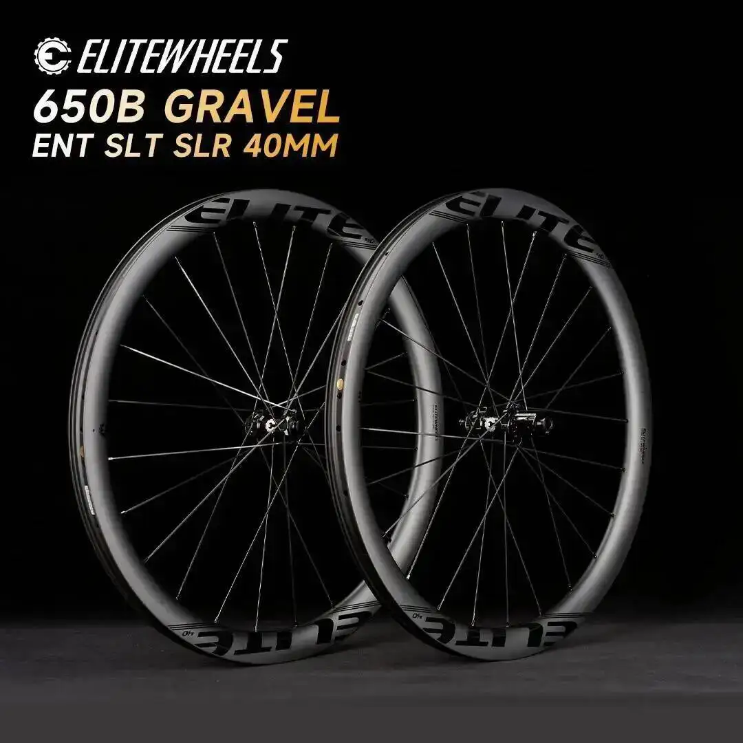

ELITEWHEELS 650B Гравийная колесная пара, дорожный диск, керамический подшипник, карбоновые колеса, бескамерные готовые 40x32 мм/система трещотки