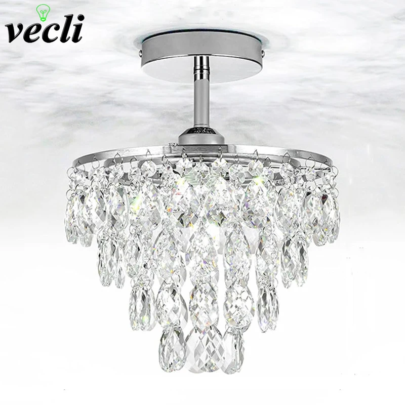 

New European Crystal Pendant Lamp for Living Room Staircase Corridor Vestibule Bedroom Walk-in Closet & Balcony Ceiling Light