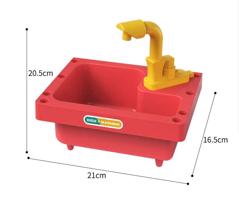 Set da gioco educativo da cucina per bambini con sistema di riciclaggio dell'acqua Tavolo per lavare i piatti ecologico per giochi di finzione Giocattolo didattico