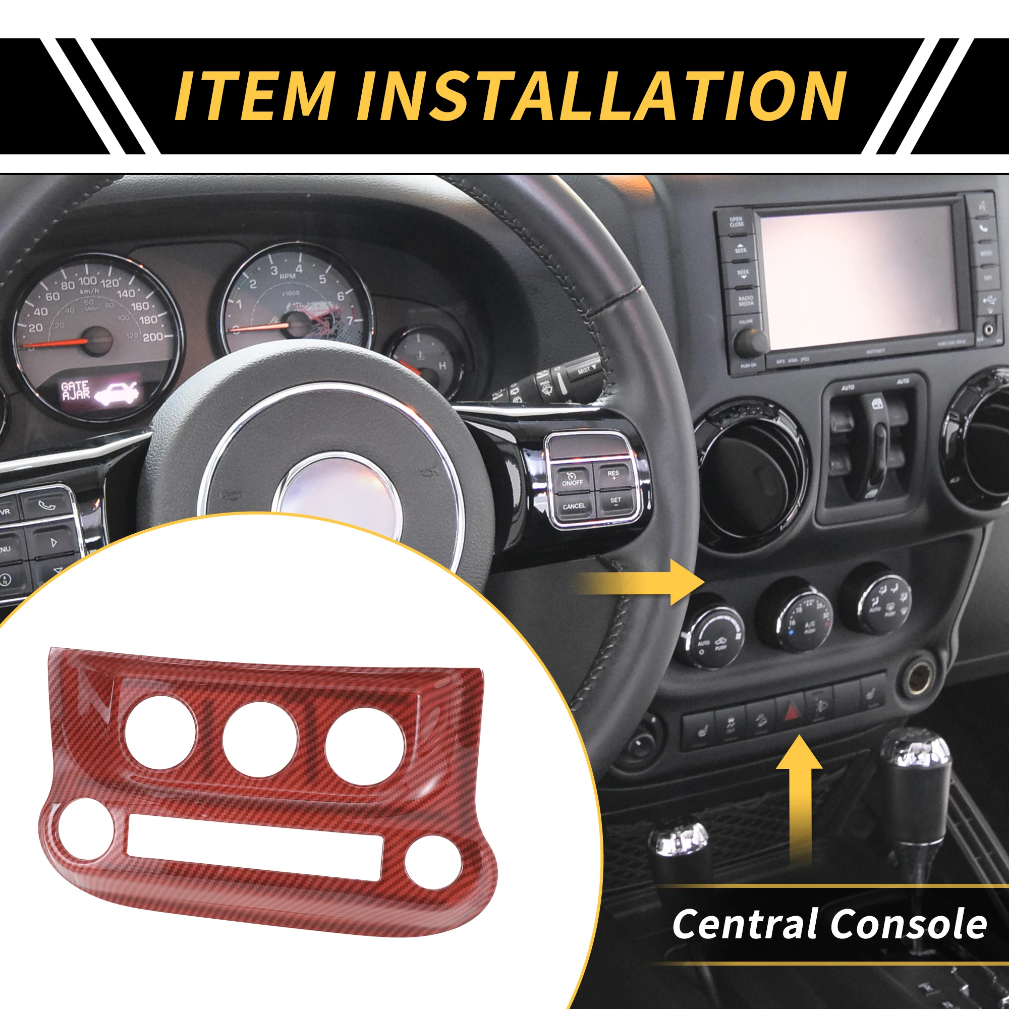 

UXCELL консоль переключатель переменного тока кнопка управления накладка для Jeep Wrangler JK JKU 11-17 красный