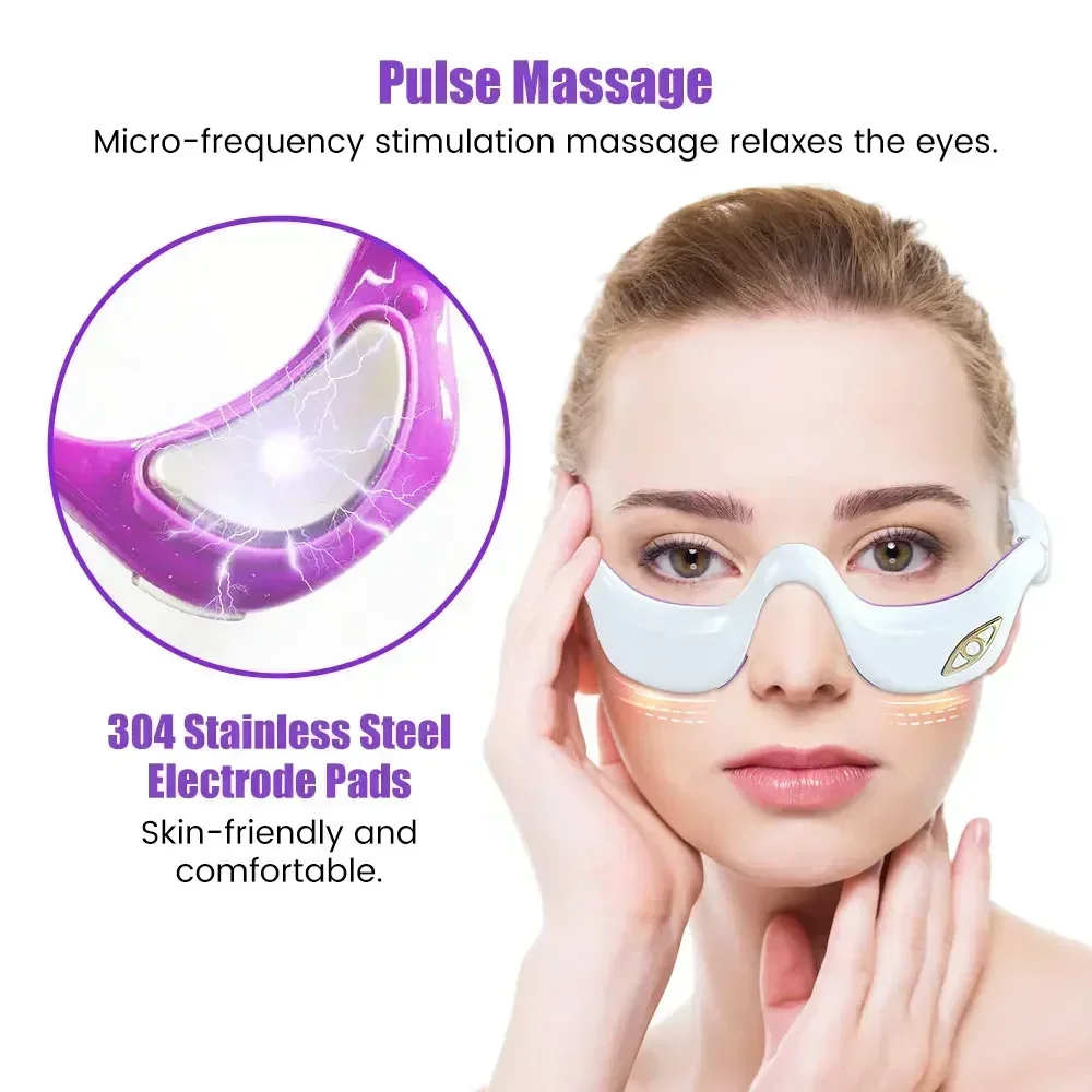 EMS Micro-current Eye Wrinkle Care Device Eye Massager To Relieve Fatigue Beauty Machine Reduce Dark Circles Eye Lines Swelling