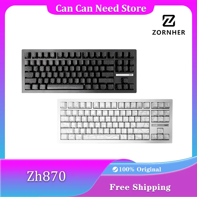

Zuohe Zh870 Mechanical Keyboard Three Mode Wireless Bluetooth RGB Hot Swap Customized Gaming Keyboards PBT Keycap Laptop Gift