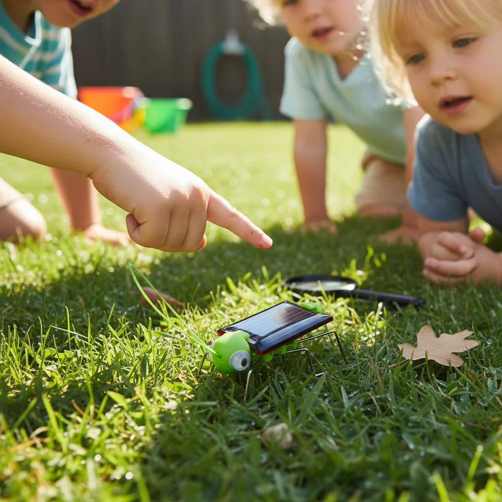 

Solar Powered Grass-hopper Toy for Kids Outdoor Educational Insect Model with ABS Material and Solar Panel