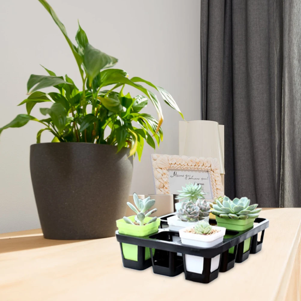 

2pcs Germination Tray Racks Seedling Starter Plastic Plant Growing Boxes Reusable Vegetable Gardening Potting Greenhouse Rack