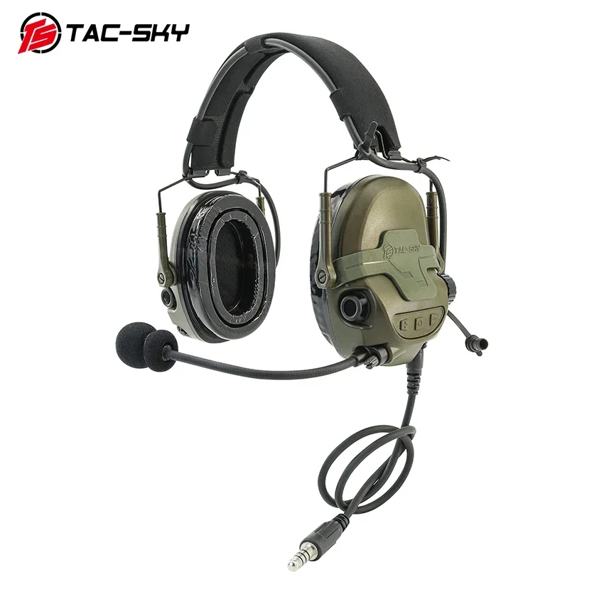 TAC-SKY Tactical Communication Sound Pickup and Noise Reduction TAC700 Shooting Headset Walkie-talkie Headphone with U94 V2 Ptt