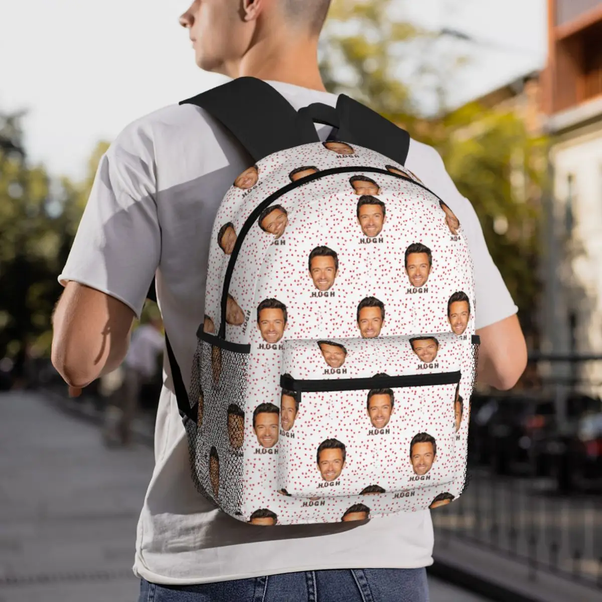 Hugh Jackman Photo Backpack Daypack Large Capacity Boys Girls BookBag School Bag Shoulder Bags for Men Women
