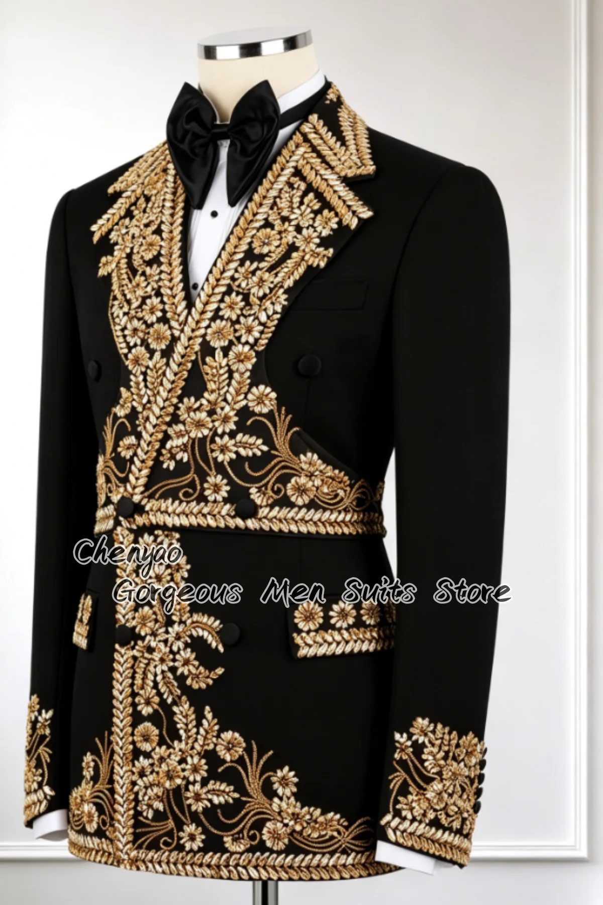 Luxury Rhinestone Crystals Men Suits Slim Customized Groom Wedding Party Tuxedos Glitter Male Blazers 2 Pcs Sets ropa hombre view 3