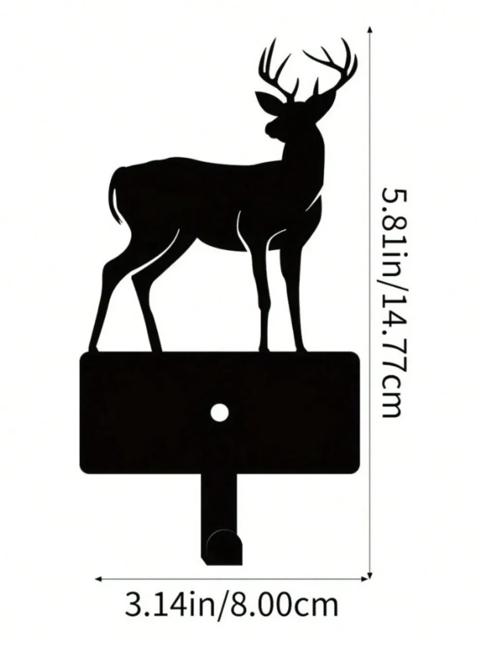 1 قطعة خطاف معدني صغير على شكل غزال صغير مقاوم للماء ومقاوم للصدأ خطاف قوي غير يتلاشى لمفاتيح الأكواب والمظلات وسهل التركيب والقرن