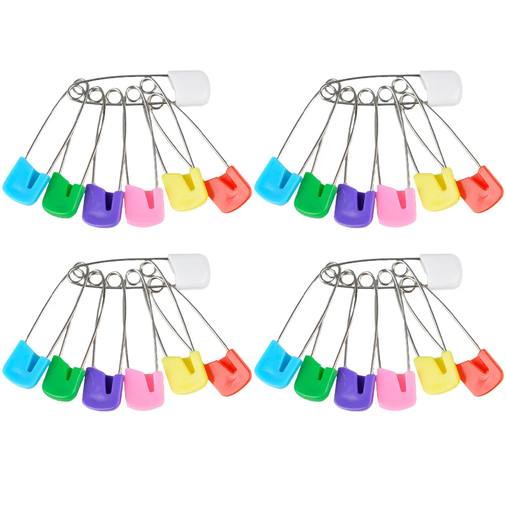 50 Pcs Anti Exposure Fixed Brooches Child Safety Pins Crochet Hook Baby Heavy Duty Plastic Newborn Diapers