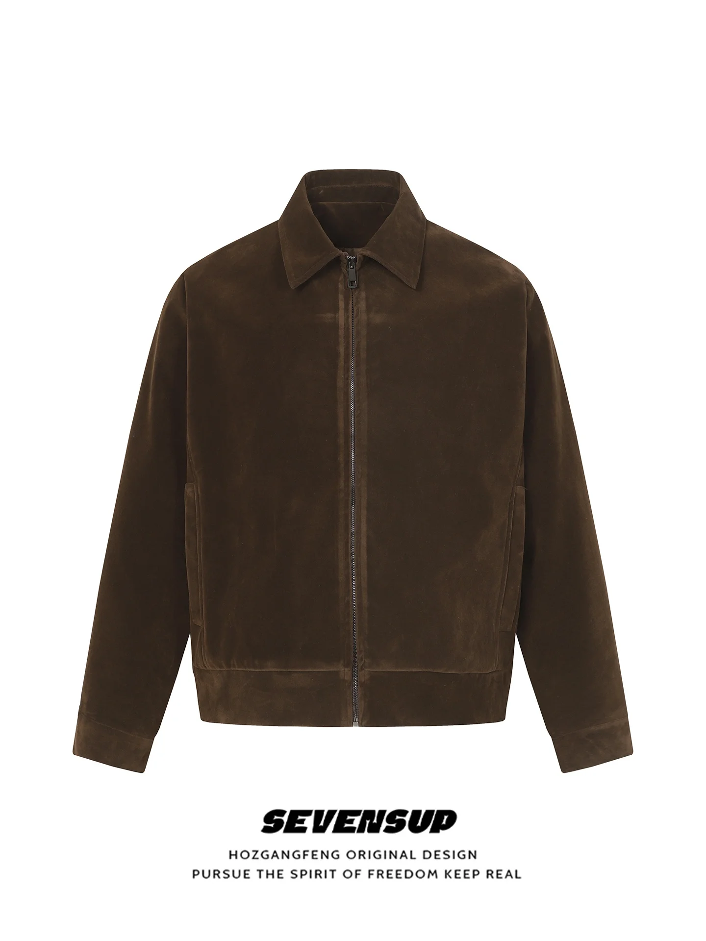 

SEVP American Retro Barn Suede Jaet ort Sle Спецодежда Пальто с откидным воротником ex Youthful Plant Loose Fit Весна Осень