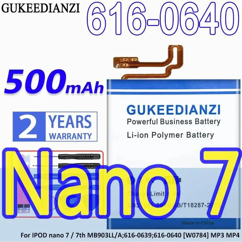 

Высокая совместимость 500 мАч для Apple Ipod Nano 7 7th MB903LL A; 616-0639;616-0640 [W0784] MP3 MP4 616-0640 Mp3 Батарея