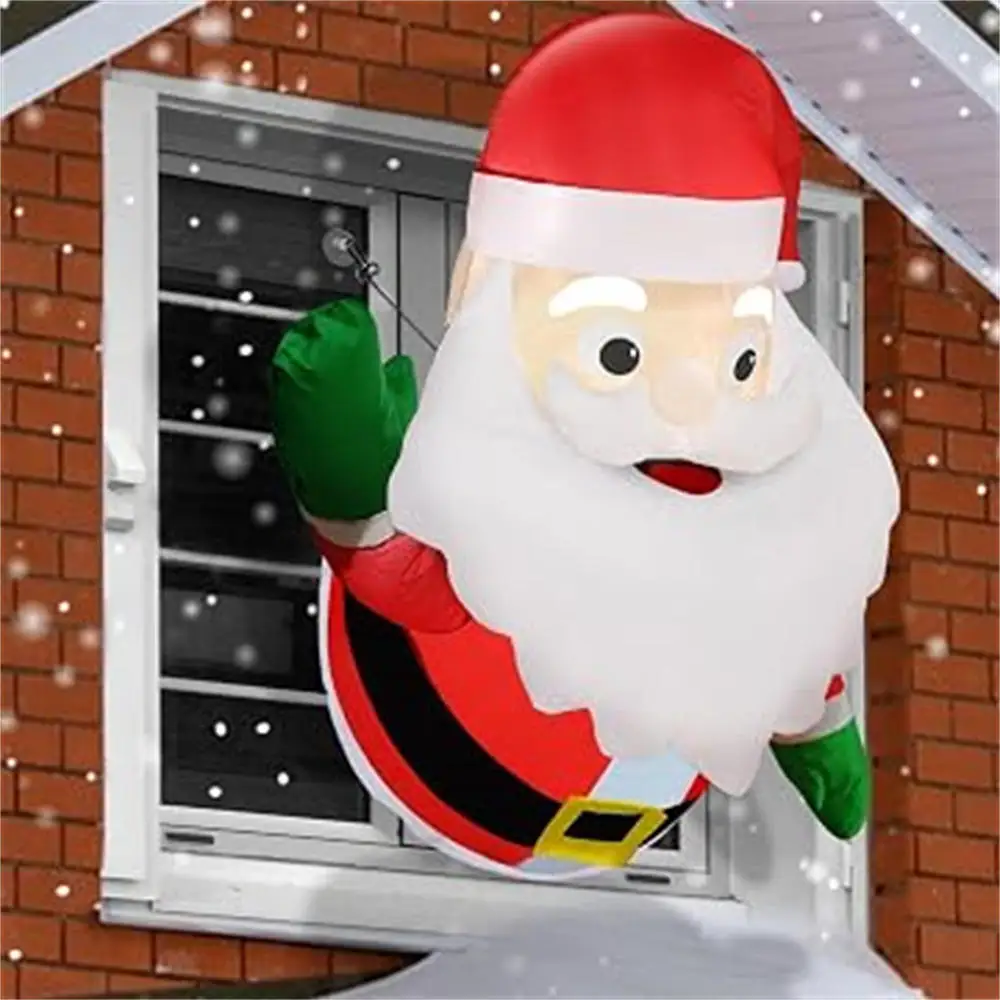 3.6FT Christmas Inflatable Toy Window Hanging Santa Claus Outdoor Decorations Window Wall Built-in LEDs Lighted Holiday Decor view 6
