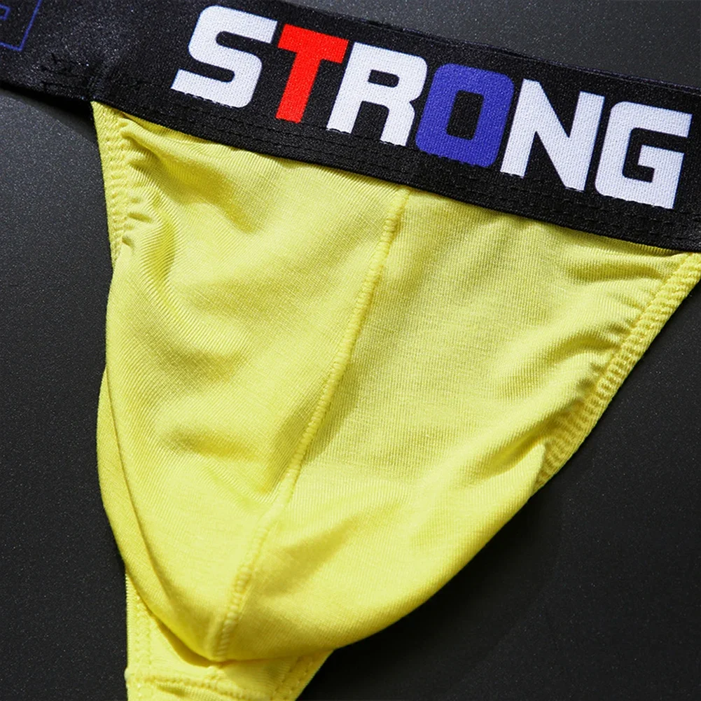 Sexy Men\'s Thongs Letter Elastic Breathable G-String Bulge Pouch Briefs Lingerie Underwear Underpants Panties Brazilian Thong