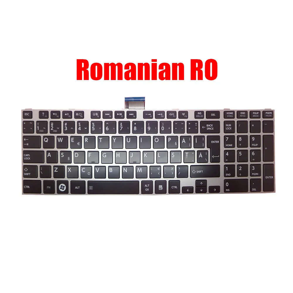 

DM RO RU TI Laptop Keyboard For Toshiba For Satellite L850 L850D L855 L855D L870 L870D Denmark Romania Russia Thailand Black New