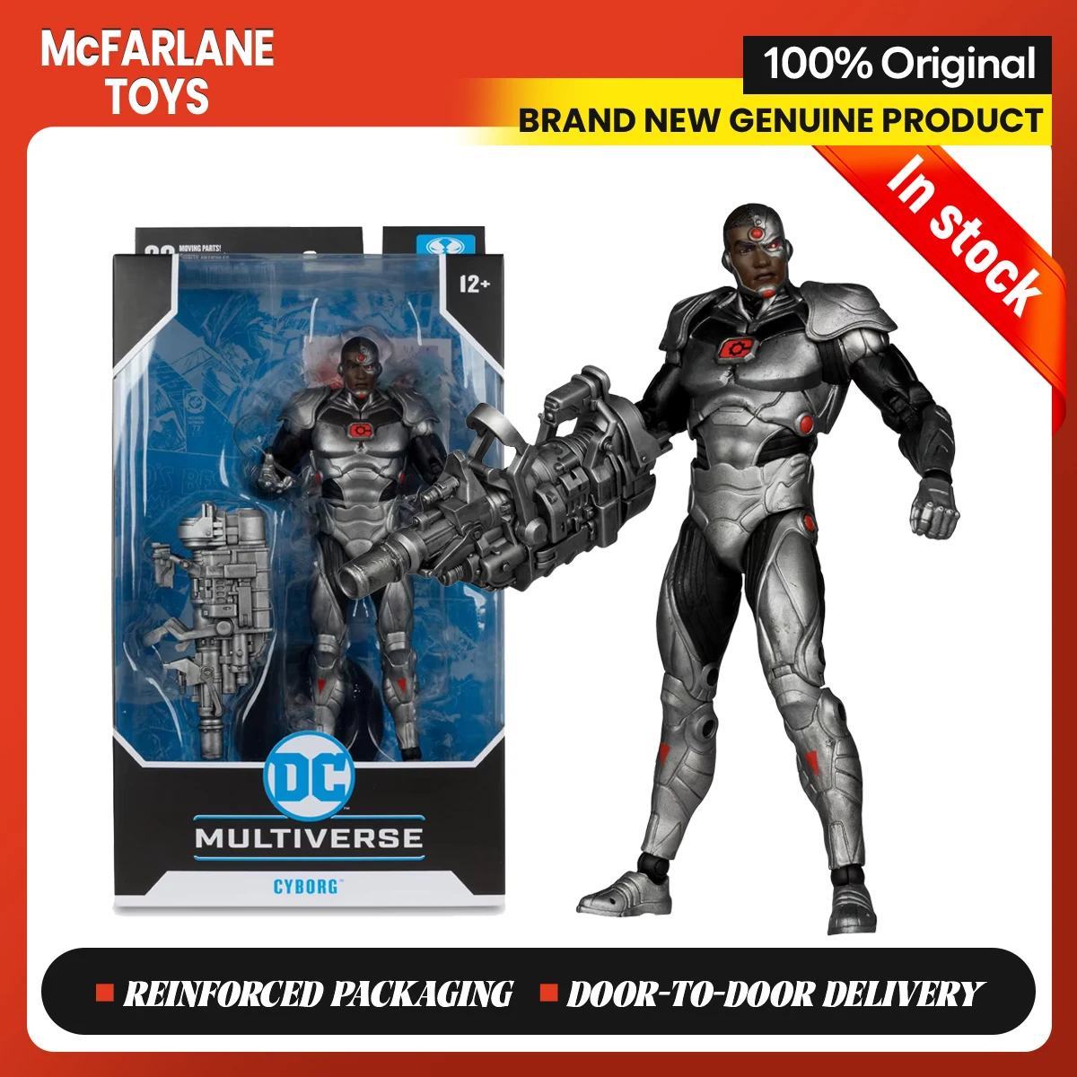 McFarlane DC Multiverse Rebirth：Cyborg 7 inches Action Figure Model Collection Ornament Toys Christmas Gifts