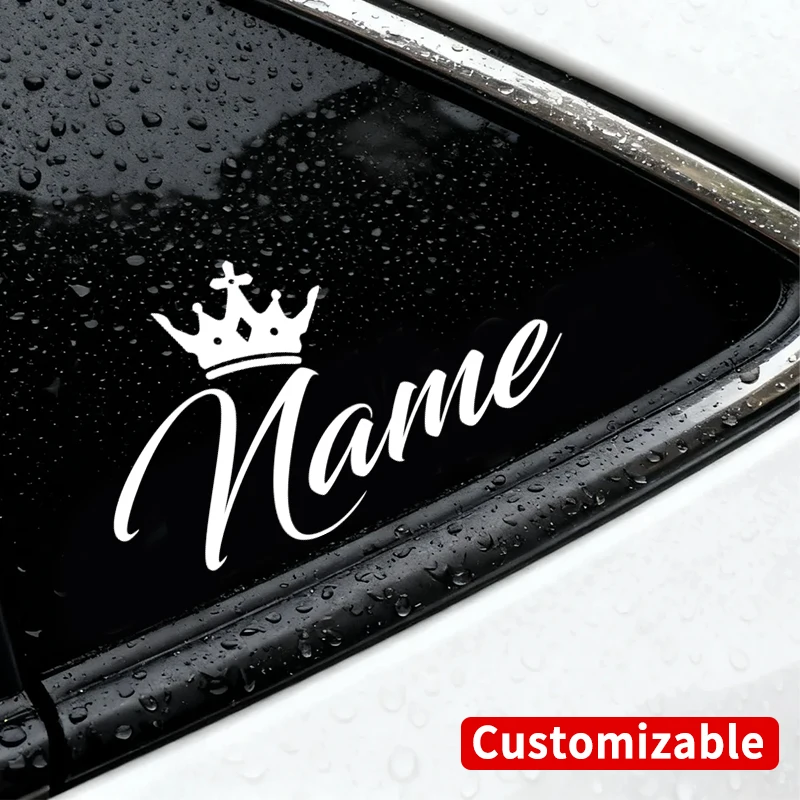 

1 шт., наклейка на автомобиль с короной почерка, самоклеящаяся для авто, оконного бампера, мотоцикла, скутера, виниловые наклейки, персонализированные