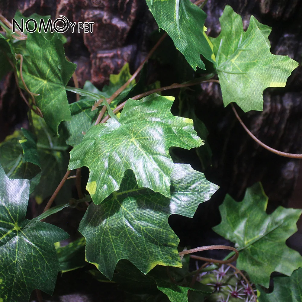 ต้นไม้ประดิษฐ์ NOMOY แบบแขวนพร้อมใบเมเปิลและจุกดูด - ต้นไม้เทอร์ราเรียมแบบถอดได้สำหรับตกแต่งแนวตั้งในตู้เลี้ยงสัตว์เลื้อยคลาน