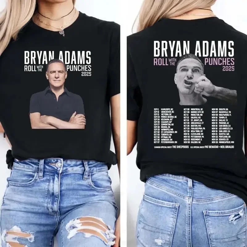 Bryan Adams Roll With the Punches Tour 2025 Doppelseitiges T-Shirt