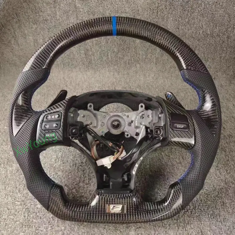 100% Real Carbon Fiber Steering Wheel With Leather For Lexus IS IS250 IS300 ISF