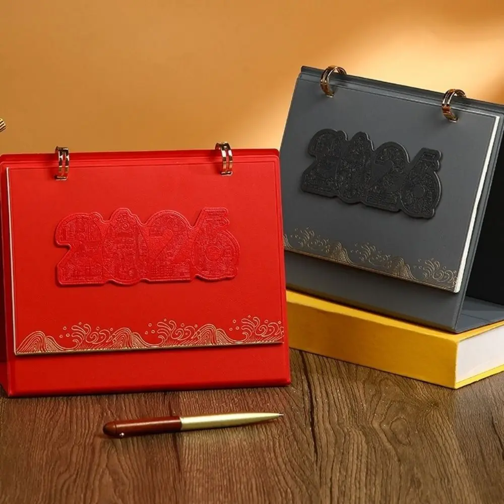 Calendario de escritorio de papel grueso creativo 2026, agenda diaria, libro de notas, planificador de mesa, lista de tareas, planificador diario mensual para oficina