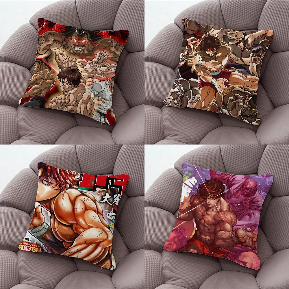 

Japan Anime Baki Hanma Pillow Case Pillow Case Living Room Sofa Cushion Cover Suitable For Home Bedroom Room Decoration