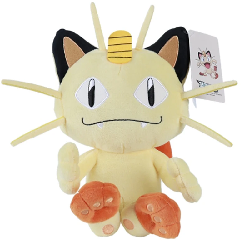 Pokemon Kawaii Meowth Plush Doll Toy Cartoon Figures Toys Cat Kitty Plush Dolls Throw Pillow Birthday Gift for Kids Friends Boys