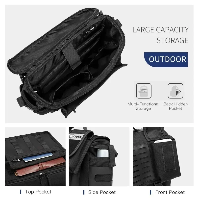 Quality Shoulder Bag For Men Outdoor Functional Messenger Bags Man Large Capacity Travel Handbag Male Waterproof Crossbody Bag