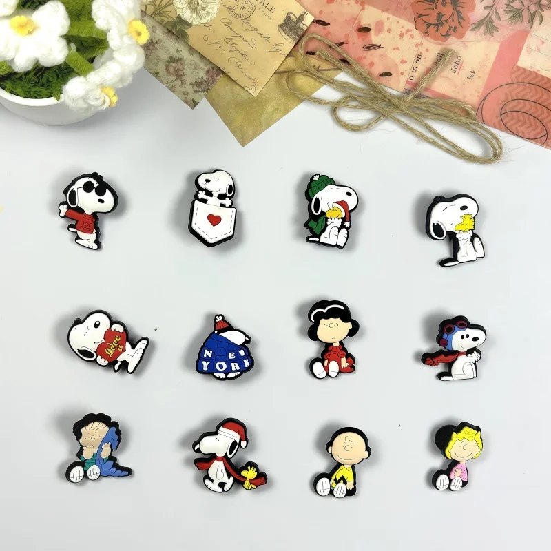 

12Pcs SnoopyFashion Themed Shoe Charms Cartoon Kawaii Decoration Accessories for Clogs, Sandals, DIY Shoes Party Decorations