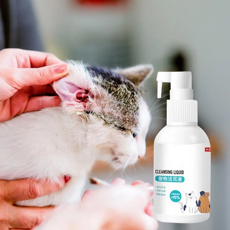 Pet Ear Cleaner Cleaning Solution Dog Ear Wash Ear Flush Safe & Gentle Ear Cleaner Solution Dog Ear Wax Remover Soothes &