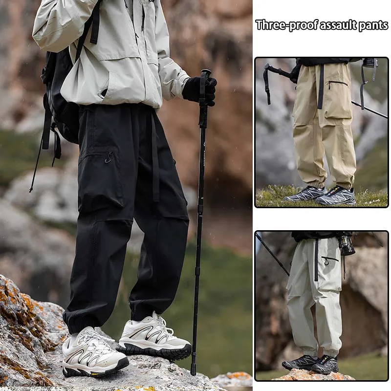 Hiking Pants Men Windproof Rainproof Camping Trekking Climbing Pants Outdoor Sports Quick Dry Mountain Trouse Tactical Pants