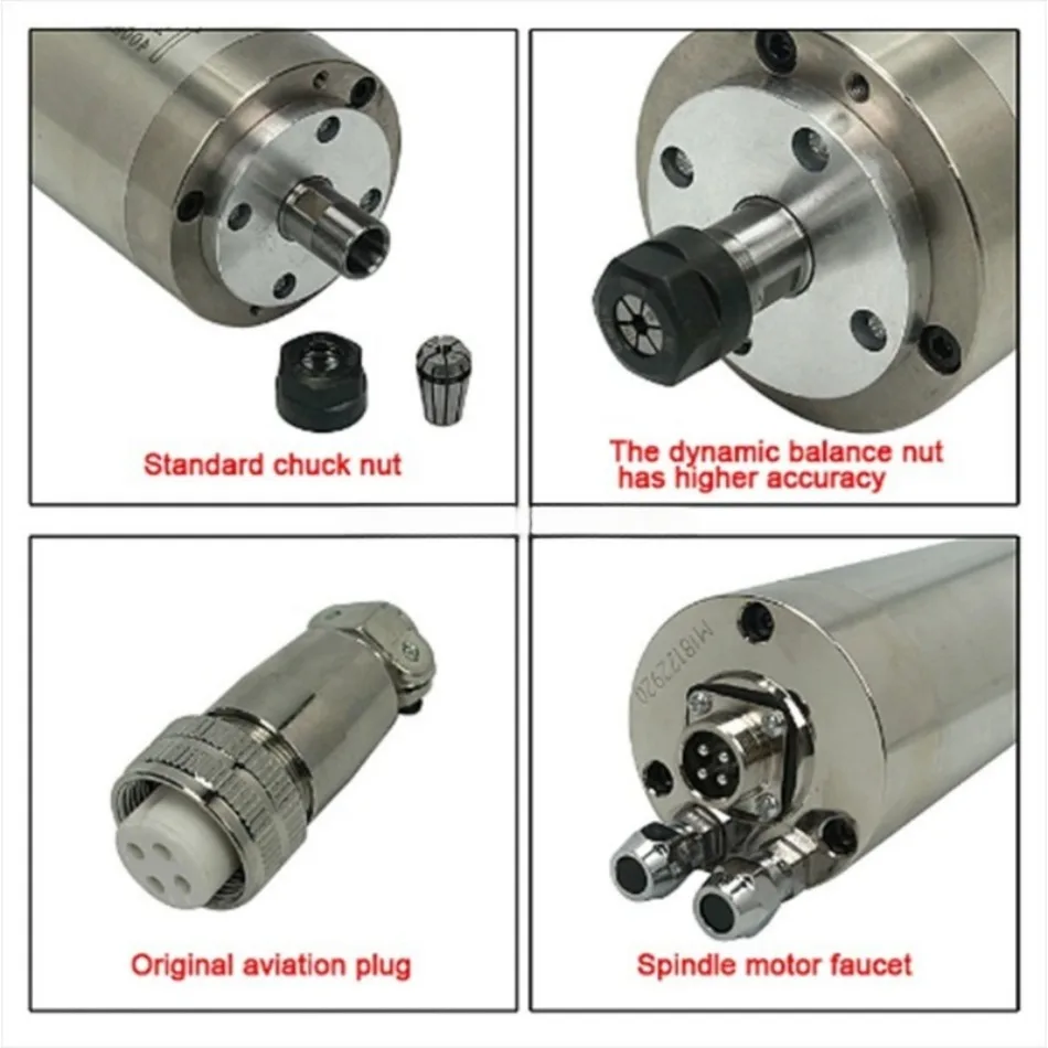65X158-800W-ER11-220V  Water Cooled Spindle Motor 2 Bearings CNC Motor Spindle CNC Engraving Machine Accessories 1PC High Qualit