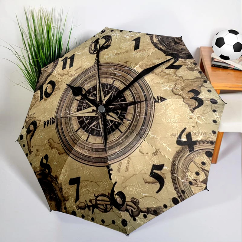 

Navigational Compass Umbrella Automatic Open/close, Sturdy Iron Frame & 8-Rib Struct, Umbrella for Women & Men, Christmas Gifts