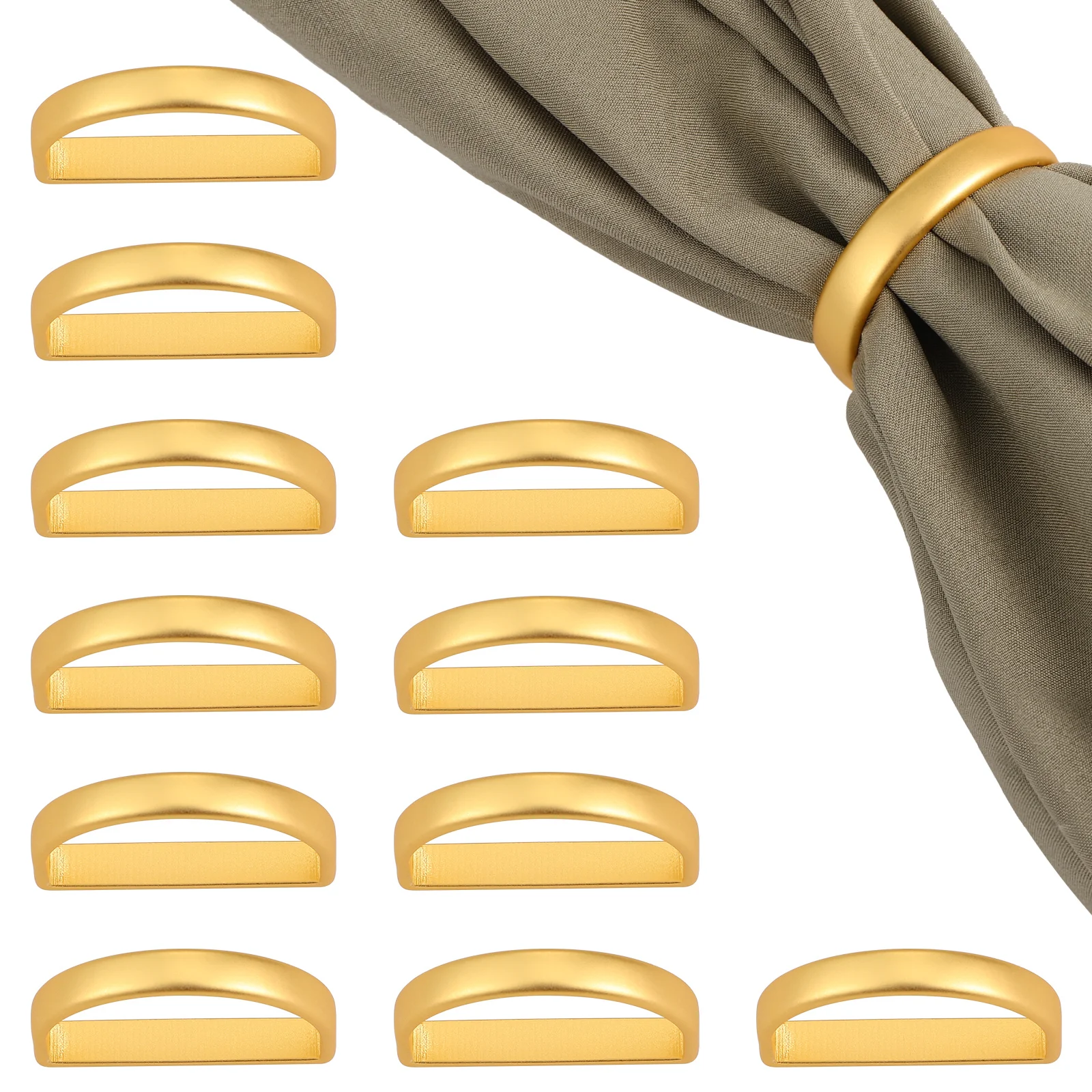 

12Pcs Napkin Rings Half Circle Zinc Alloy Metal Napkin Holders Stylish Dinner Table Decor Holiday Serviette Rings