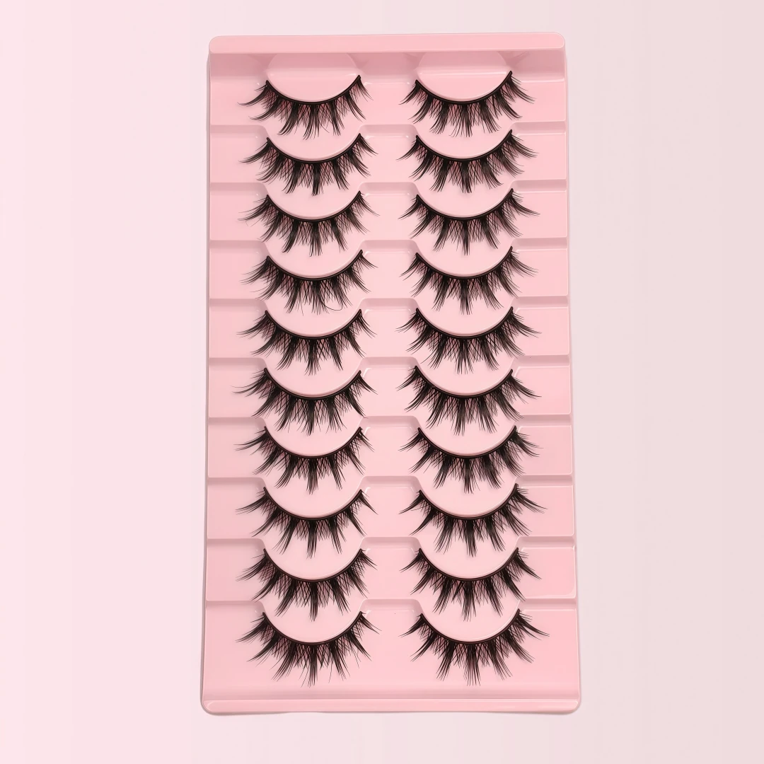 Wimpern 10 Paar Mange Wimpern 3D Katzenaugen-Wimpern Faux Mink Wimpern Natürliche Flauschige Falsche Wimpern Wispy Make-up-Tools – Detail 6
